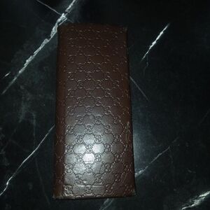 Gucci Dark Brown Embossed Card Holder